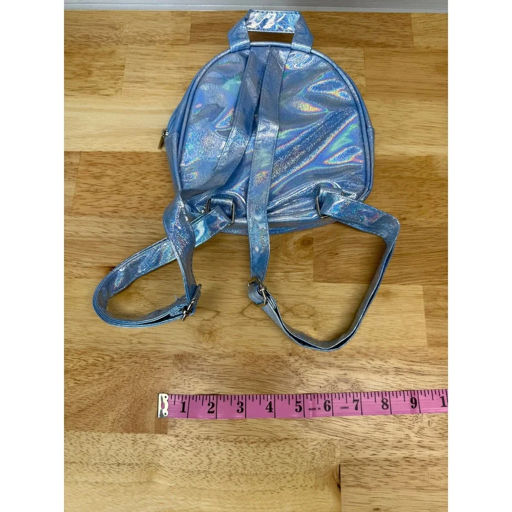 Kids Pop It Fidget Mini Backpack Blue White Marble Holographic Sensory Bag